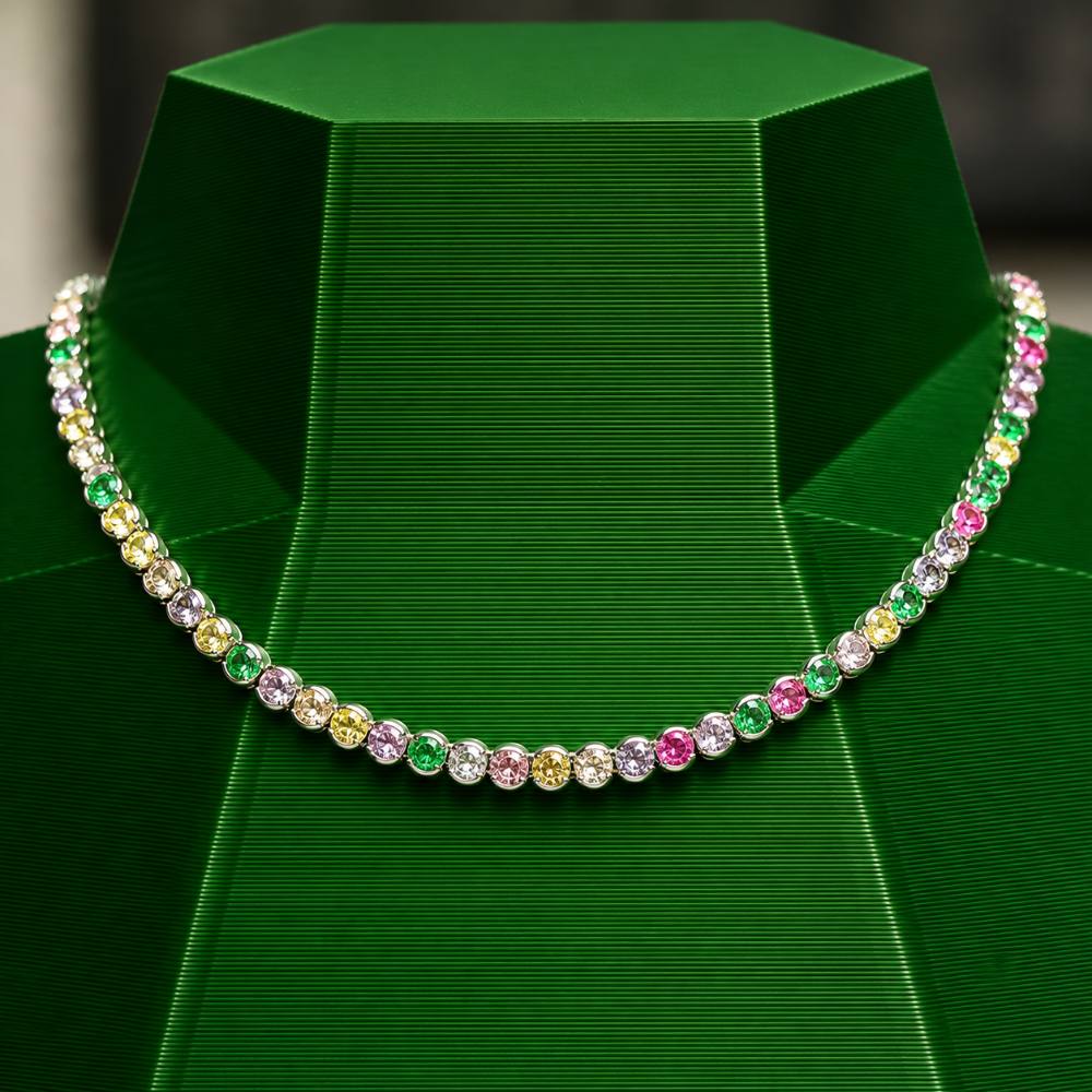 Colar Choker Riviera de Zirconias Redondas