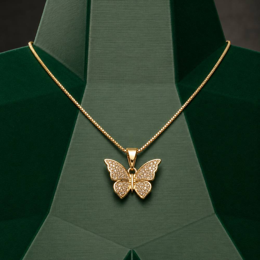Gargantilha Borboleta com Zircônias