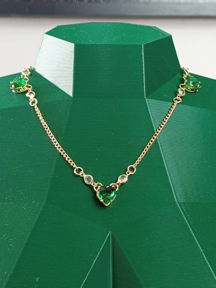 Colar Choker Corações Zircônias 1
